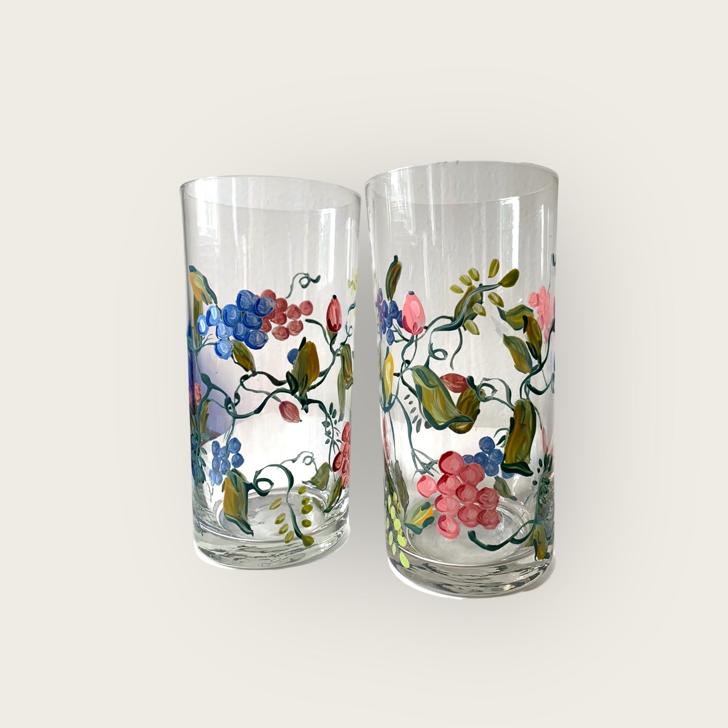 floral glass set