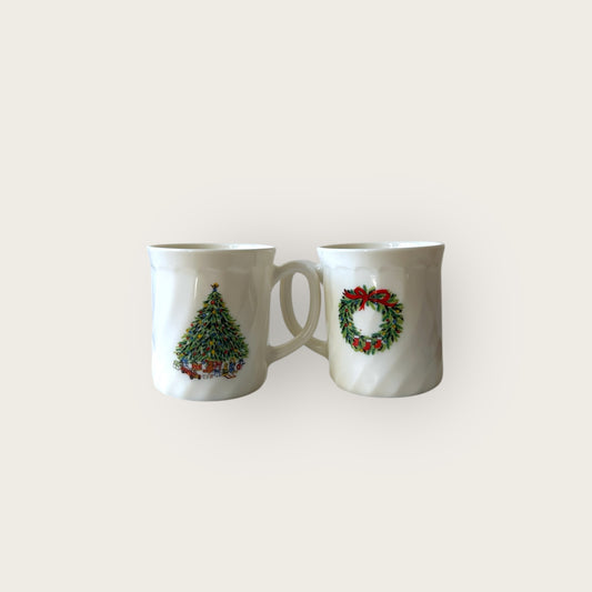 vintage christmas mugs