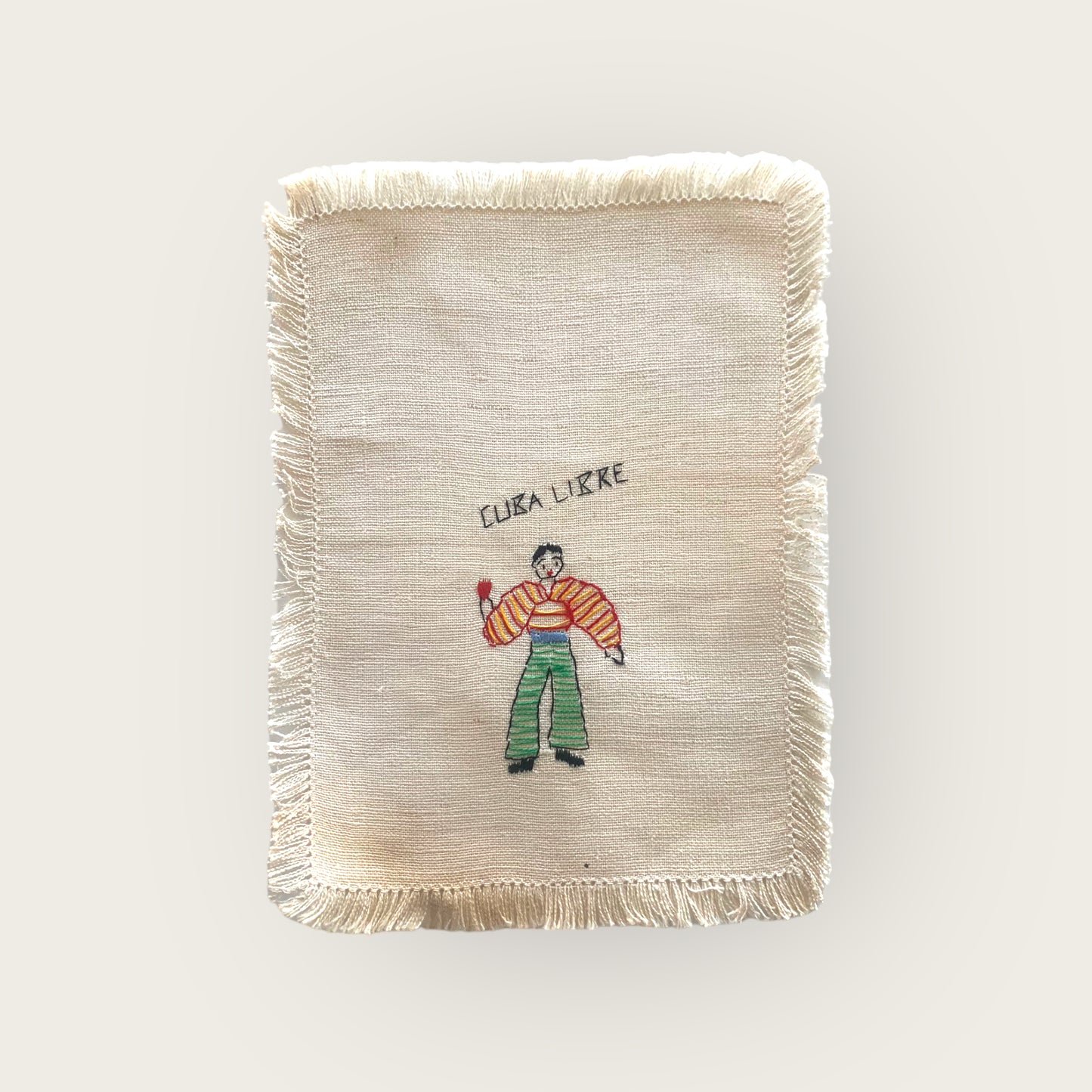 vintage embroidered 'cuba libre' bar napkin