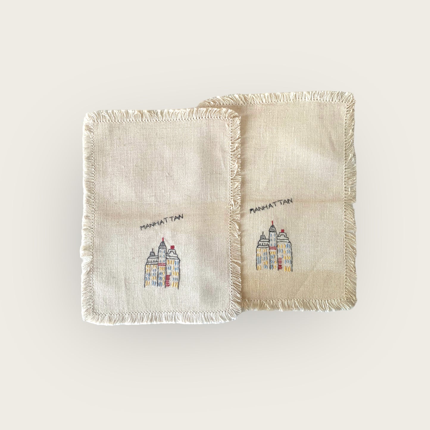 vintage embroidered 'manhattan' bar napkin