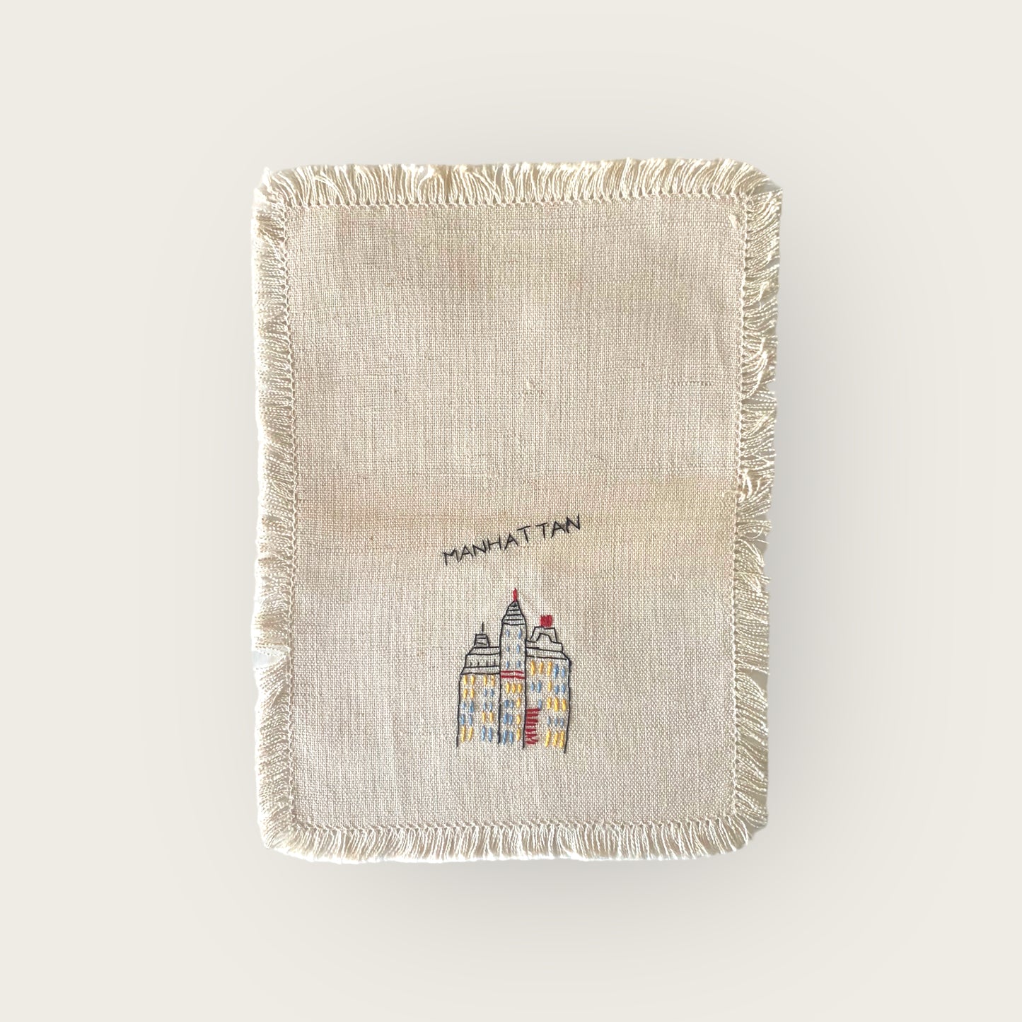 vintage embroidered 'manhattan' bar napkin