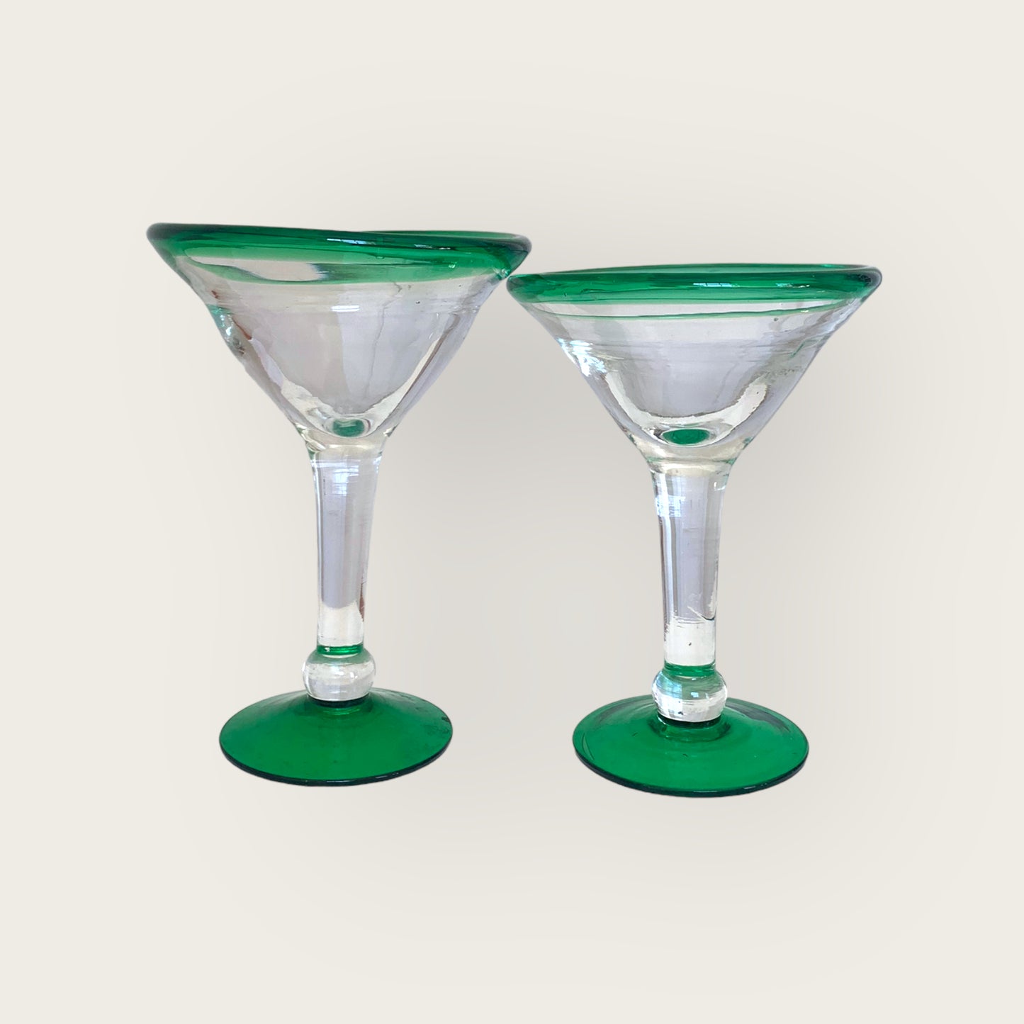 green dipped martini glass