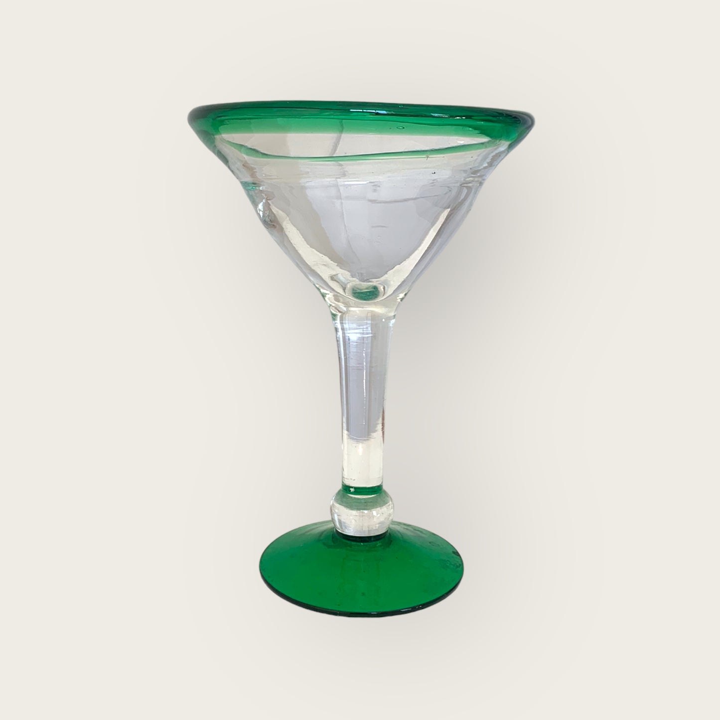 green dipped martini glass