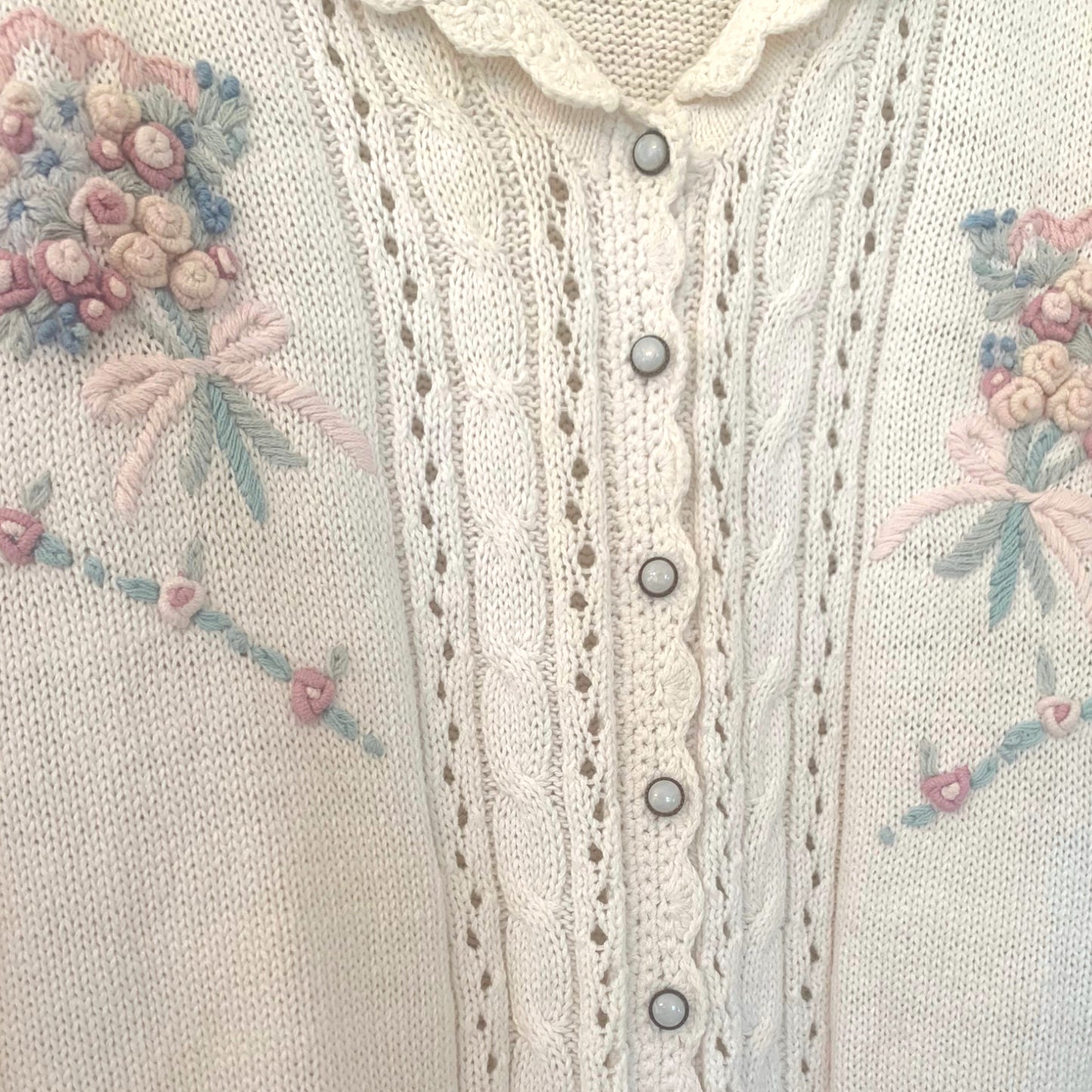 embroidered floral pearl sweater
