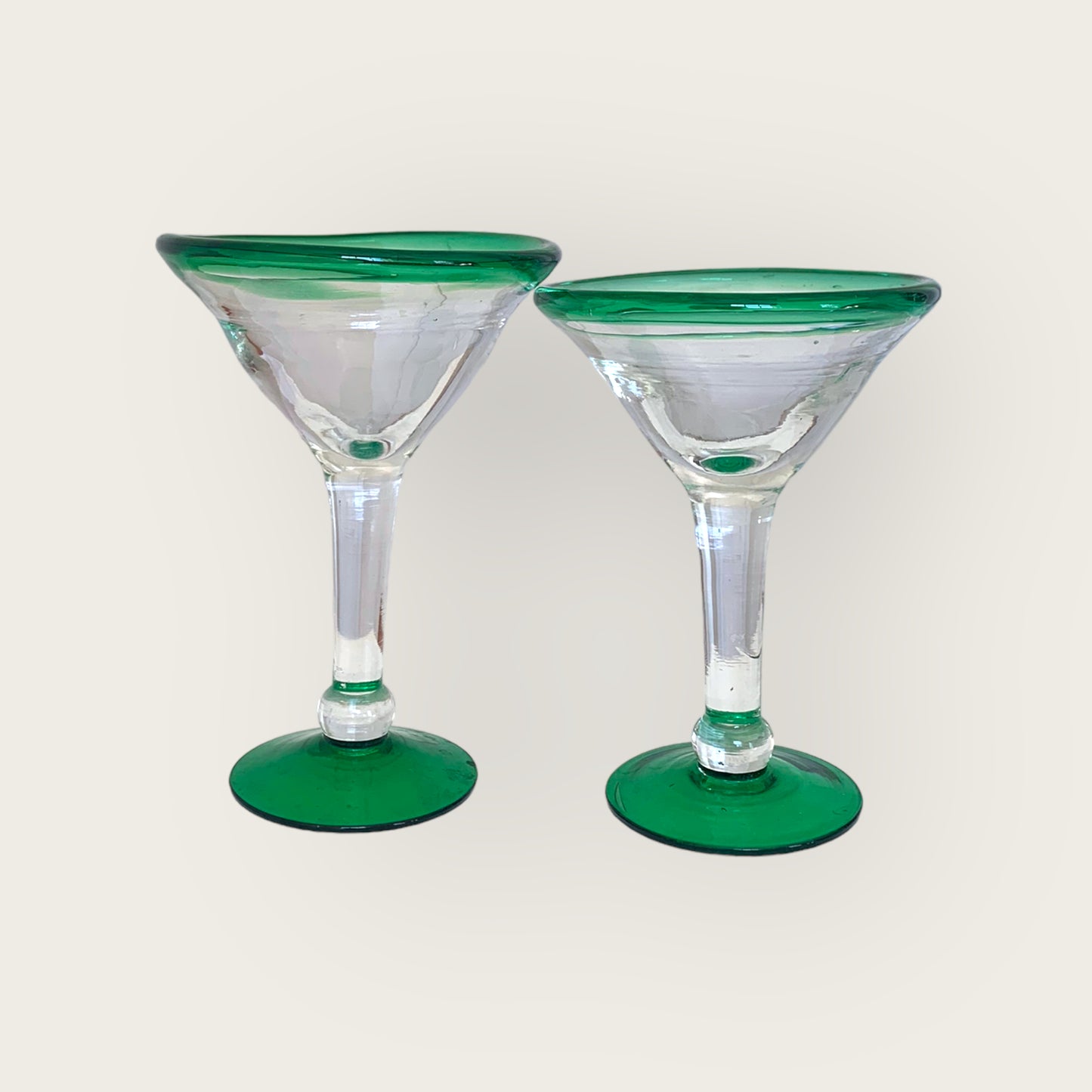 green dipped martini glass