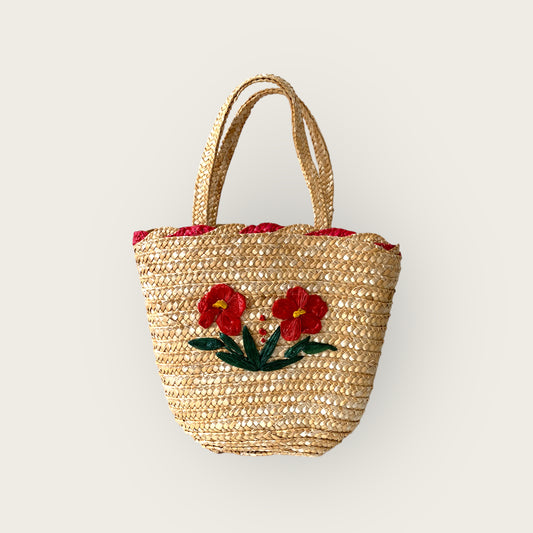 floral basket bag