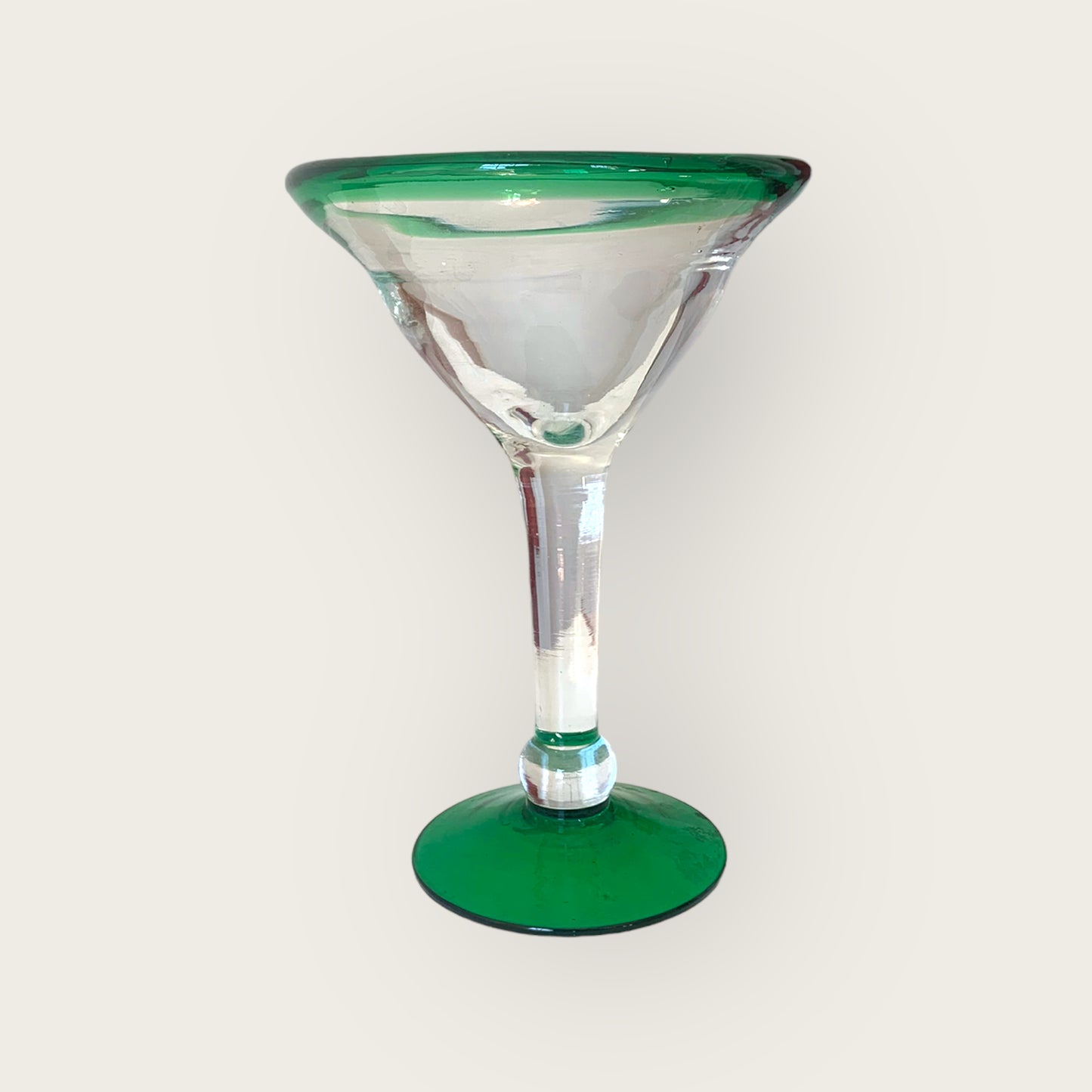 green dipped martini glass