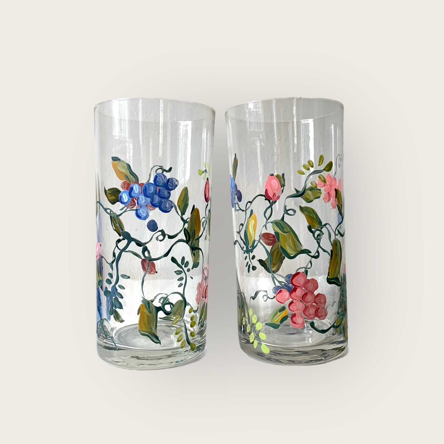 floral glass set